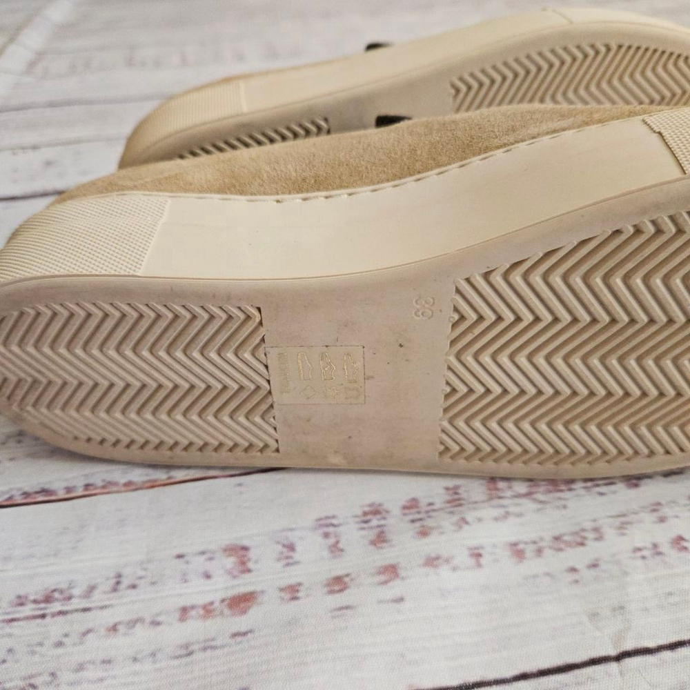 Frame Le Ren Suede Tan Slip On Platform Sneakers Minimalist Neutral Womens 39 - Picture 5 of 6